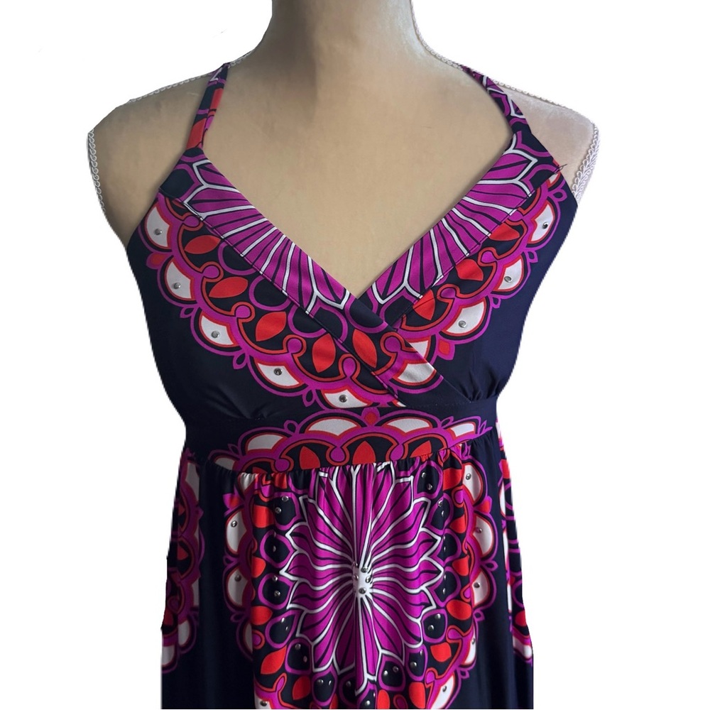 INC International Concepts Boho Pink Halter Sundress Maxi Sleeveless Size S - Picture 7 of 12